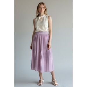 Naked Zebra Lavender Pleated Size Small Midi Skirt Accordion Pleat Romantic